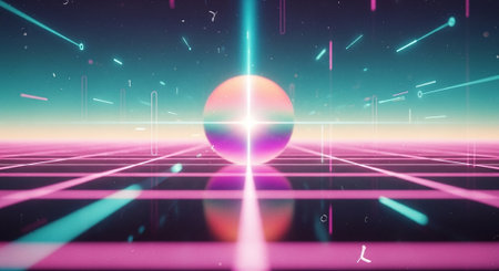 Futuristic Sci-Fi Futuristic Background, 3D Illustrationの素材
