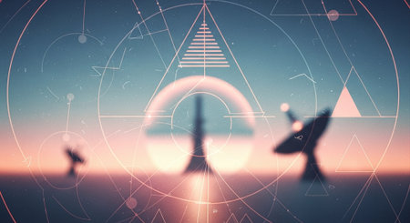 Global network and communication technology concept. 3d rendering toned image double exposureの素材