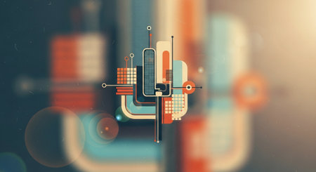 Abstract technology concept background. 3d rendering toned image double exposureの素材