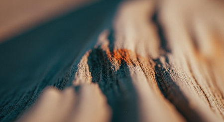 Close-up of a wooden surface. Shallow depth of field.の素材