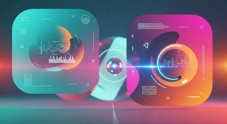 Futuristic HUD interface. Abstract geometric background. 3d renderingの素材