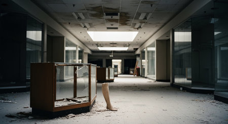 Abandoned corridor in a hospital. Selective focus. Shallow depth of fieldの素材