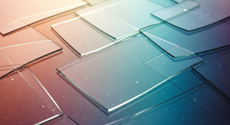 Glass cubes background. 3d rendering,  3d illustration.の素材