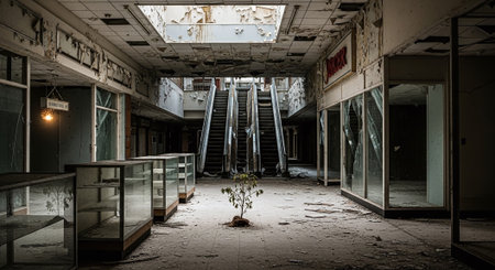Abandoned industrial hall in Pripyat, Chernobyl exclusion zone, Ukraineの素材