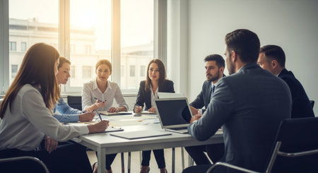 Group of business people working together in the office. Business concept.の素材