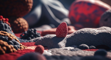 3d illustration of abstract background with molecular structure. Science concept.の素材