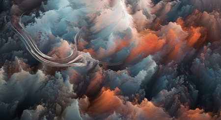 Abstract fractal. Fractal art background for creative design. Decoration for wallpaper, desktop, poster, cover booklet. Print for clothes, t-shirt. Creative illustration for designの素材