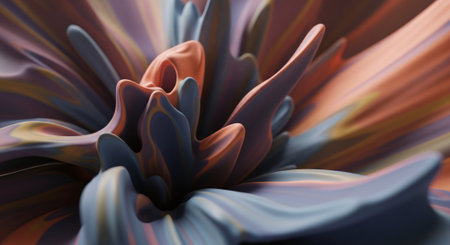 abstract background of colored wavy lines in the form of a flowerの素材