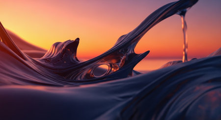 3d render, abstract background, flowing liquid, rippled waterの素材