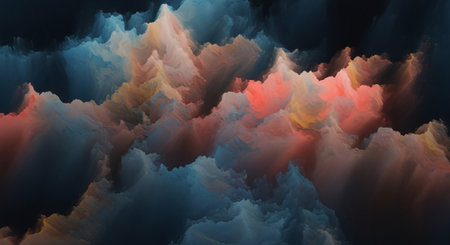 Abstract fractal. Fractal art background for creative design. Decoration for wallpaper, desktop, poster, cover booklet. Print for clothes, t-shirt. Creative illustration for designの素材