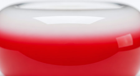 3d render of glass vase with red liquid. Abstract backgroundの素材