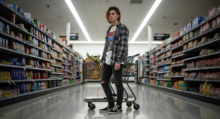 Young Woman Shopping In A Supermarket - Shallow Depth Of Fieldの素材