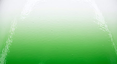 Raindrops on the glass. Raindrops on the window. Green backgroundの素材