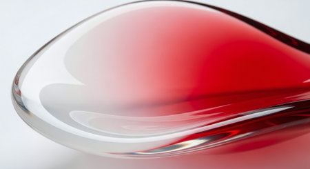 Close up of a drop of red wine on a white background.の素材