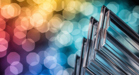 abstract background with bokeh defocused lights and glass windowの素材