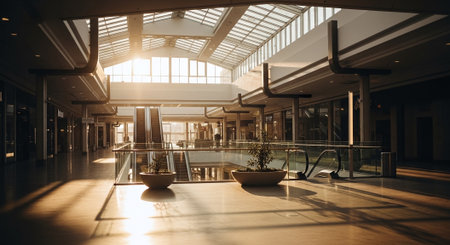 Interior of a modern office building. 3d rendering, 3d illustration.の素材