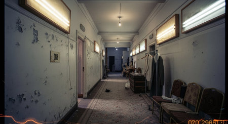 Interior of an abandoned building in the city of Kiev, Ukraineの素材