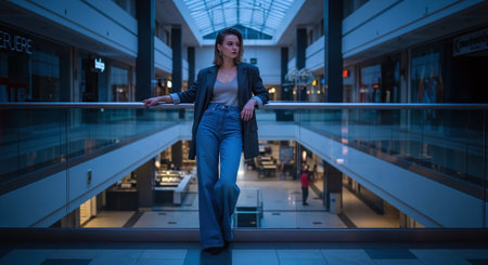 Portrait of a young businesswoman in a modern office building.の素材