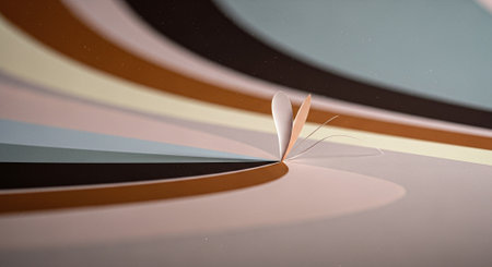 Paper origami butterfly on a colorful background. 3d illustration.の素材