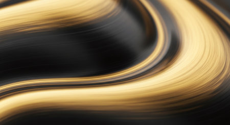 abstract background with smooth wavy lines in black and yellow colorsの素材