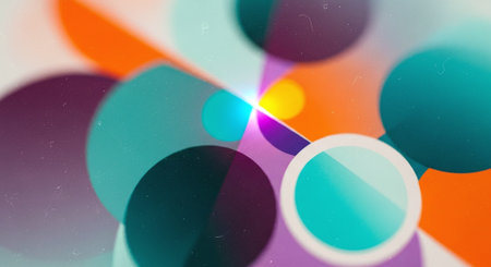 abstract background with circles and bokeh effect. 3d illustrationの素材