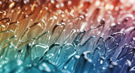 abstract background of many transparent glass tubes. 3d render illustrationの素材