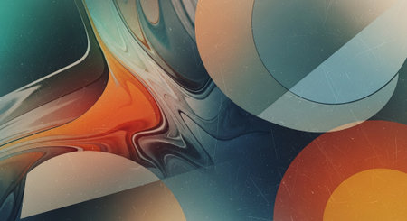 abstract colorful background with lines and circles. 3d render illustrationの素材