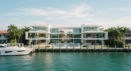 Luxury house on the water. Luxury house on the water.の素材