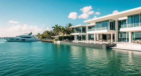 Luxury villas in exclusive part of Miami Beach, Floridaの素材