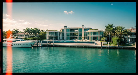 Luxury mansion in exclusive part of Miami Beach.の素材