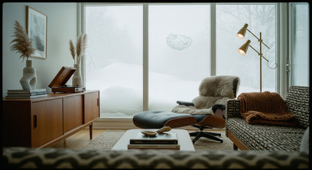 Luxury bedroom interior design. 3D rendering. Living room.の素材