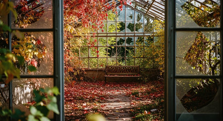 Autumn in the botanical garden of Montpellier, Franceの素材