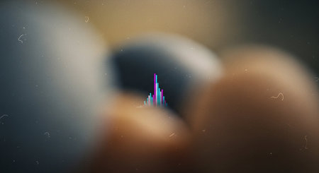 Finger touching a candlestick chart on a computer screen. 3d illustrationの素材
