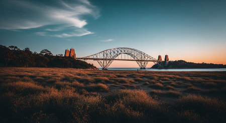 Sydney Harbour Bridge at sunset, Australia. Long exposure.の素材
