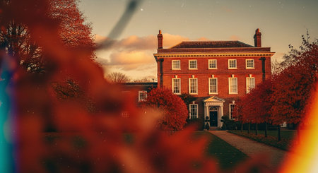 Autumn view of Kensington Palace in London.の素材