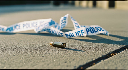 Shot of a bullet on the street.の素材