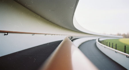 Curve of the road in the city. Abstract motion blur.の素材