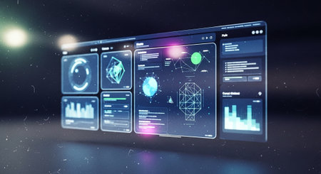 Futuristic user interface 3D rendering elements of this image furnished by NASAの素材