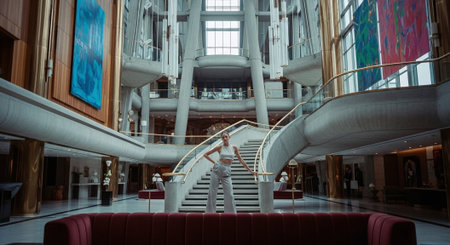 Interior of a modern shopping mall. Interior of a shopping mallの素材