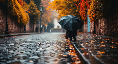 Rainy rainy day in Paris, France. Rainy day in Parisの素材