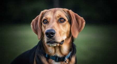 Portrait of a beautiful purebred dog. Beagle breed.の素材