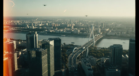 Panoramic view of the Moscow city from the observation deck.の素材