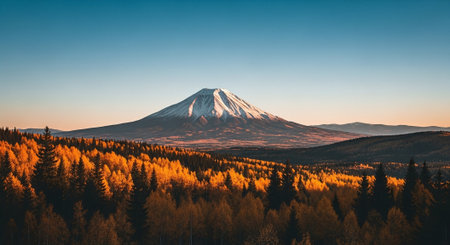 Mt. Fuji at sunrise in autumn, Yamanashi, Japanの素材