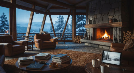 Interior of a modern shopping mall with stairs and escalators.の素材