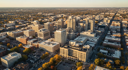 Aerial view of the city of Nashville, Tennessee, USA.の素材