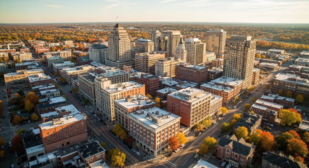 Aerial view of downtown Baltimoreland in the fall season.の素材