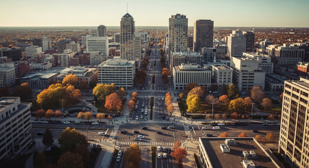 Aerial panoramic view of the city of Philadelphia, Pennsylvania.の素材