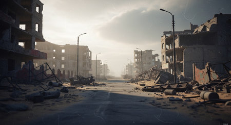 Ruins of a very heavily polluted industrial factory, industrial series.の素材