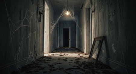 Creepy halloween background. Horror concept. 3D Renderingの素材