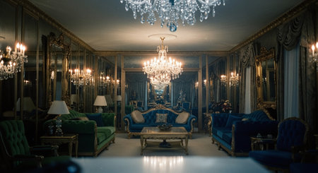 Luxury interior of the living room in a classic style.の素材